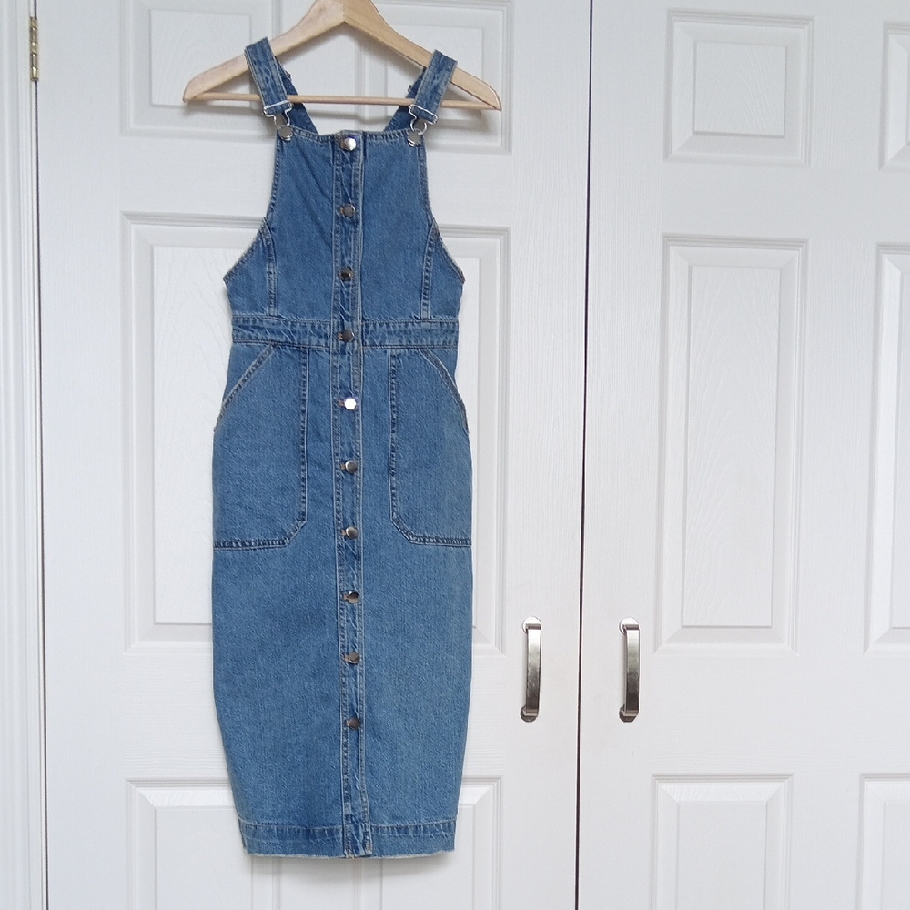 Like-New Ptp15" H&M Blue Denim Button Down Dress - Picture 3 of 16